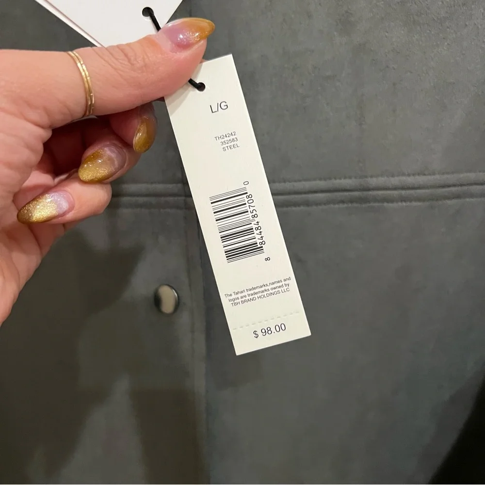 NWT Tahari Faux Suede Long Jacket Coat